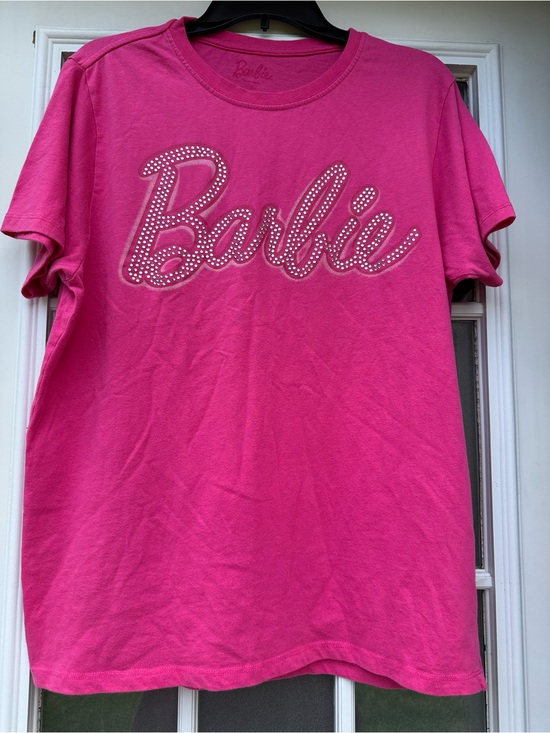 Barbie Other - Barbie Bright Pink Rhinestone Logo Tee